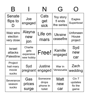 2025 Bingo Card