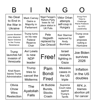 2026 Bingo Card