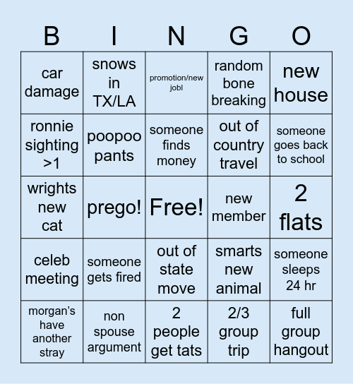 2025 BFFs Bingo Card