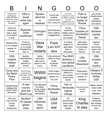 2026 Bingo Card
