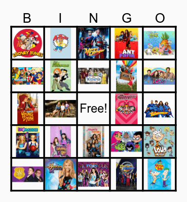 Kids T.V. Show Theme Songs Bingo Card