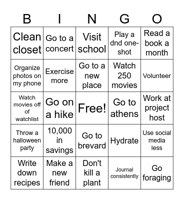 2026 bingo Card