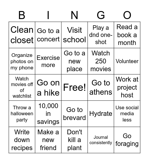 2026 bingo Card