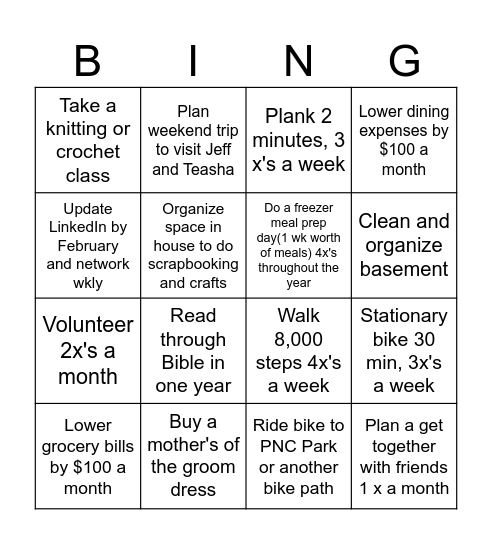 Mary 2026 Bingo Card