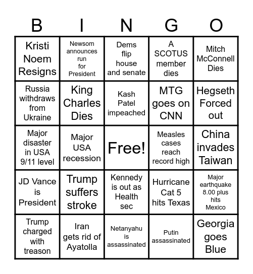 2026 Bingo Card