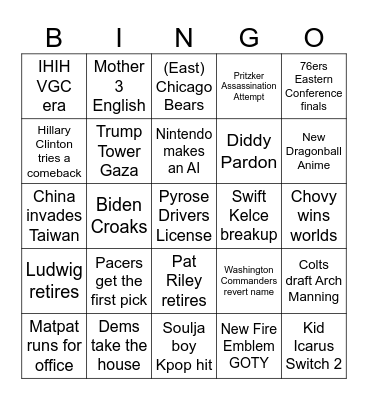 IHIH 2026 Bingo Card