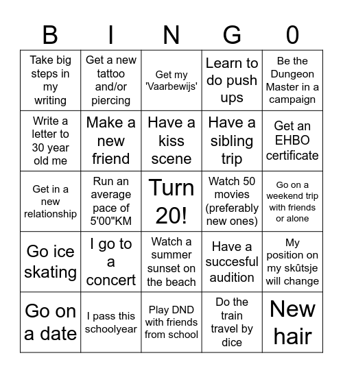 Marrit's 2026 Bingo Card