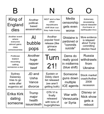 2026 Bingo Card