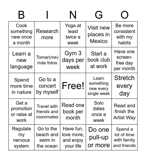 2026 Bingo Card