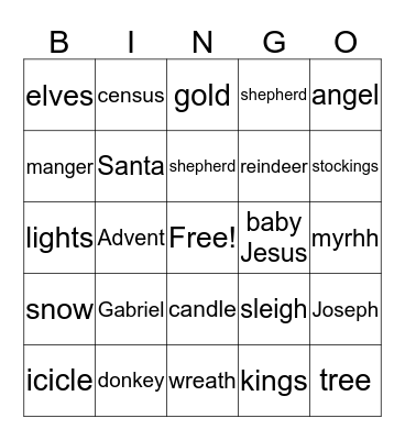 Christmas Bingo Card