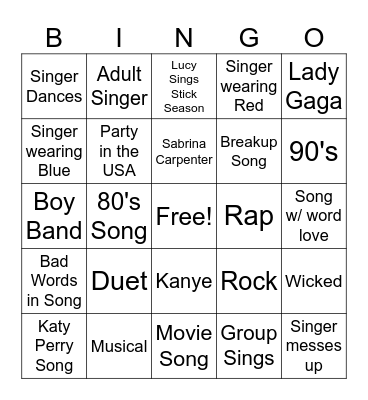 Happy Birthday Lucy!!! Bingo Card