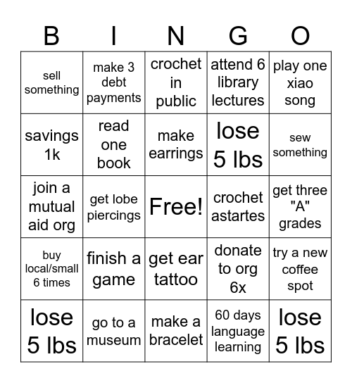 2026 BINGO Card