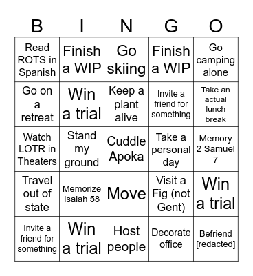 Bringo Bingo Card