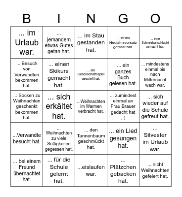 Finde eine Person, die... Bingo Card
