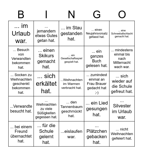 Finde eine Person, die... Bingo Card