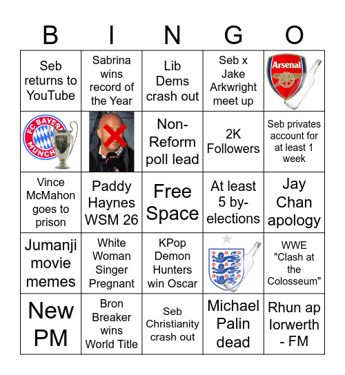 2026 Bingo Board Bingo Card