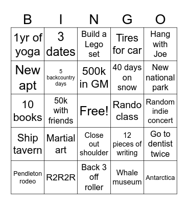 Year of the guin Bingo Card