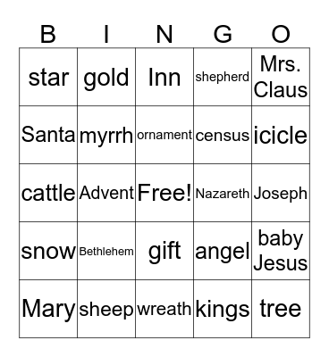Christmas Bingo Card