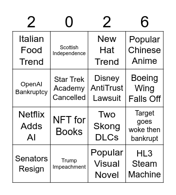 2026 BINGO Card