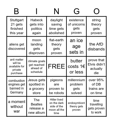 2026 Bingo Card