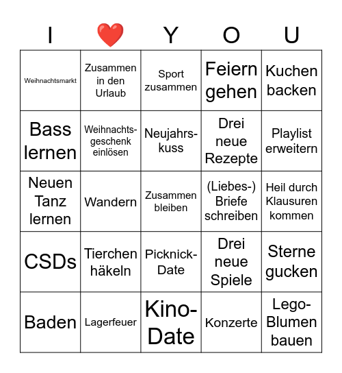Unser Bingo Card