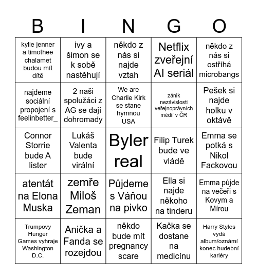 2026 Bingo Card