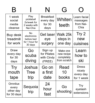 2026 Bingo Card