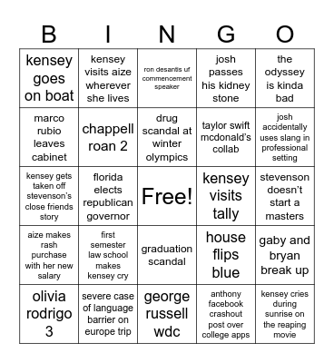 2026 bingo Card