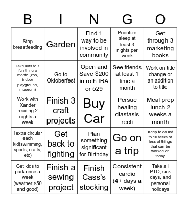 2026 Bingo Card