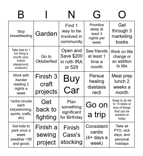2026 Bingo Card