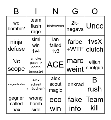 5 man trink bingo Card