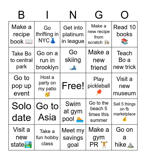 2026 Bingo Card
