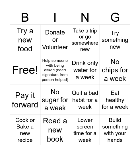 2026 BINGO! Bingo Card