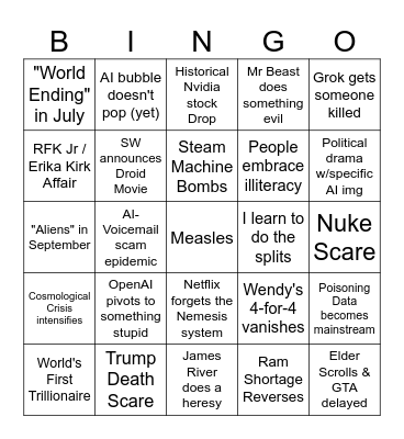 2026 Bingo Card