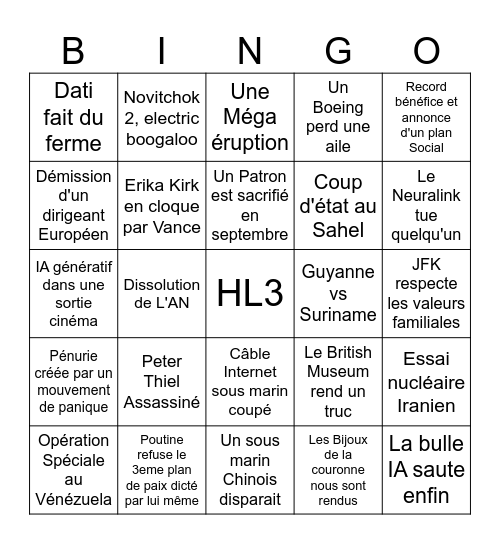 2026 Bingo Card