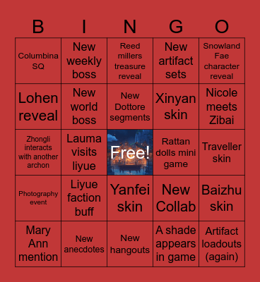 6.3/L4 Bingo Card