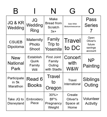 2026 Bingo Card