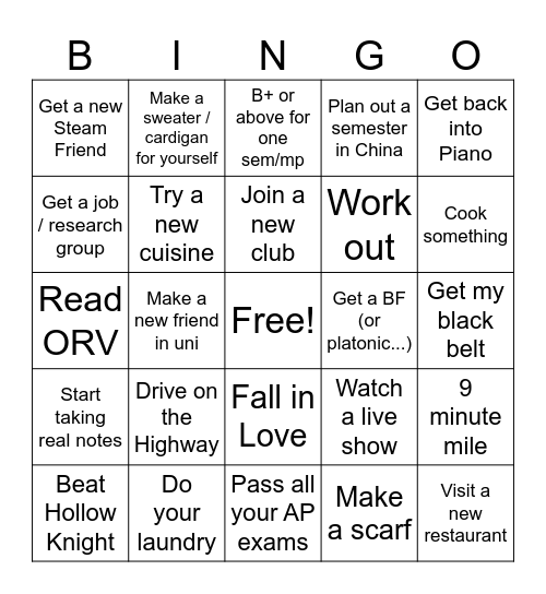 2026 Bingo Card