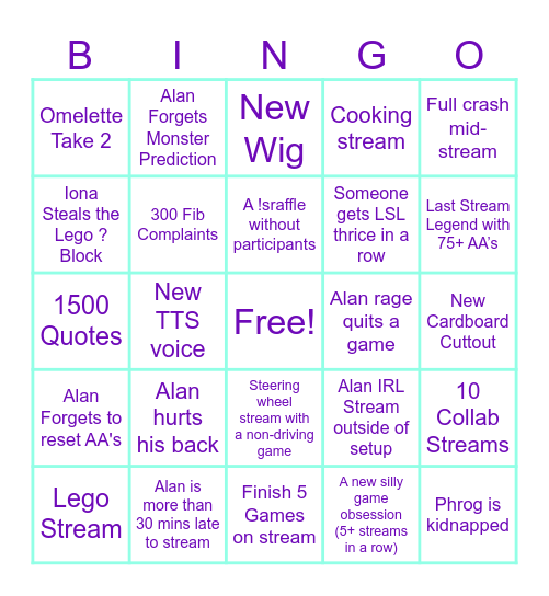 ItsActually2026 Bingo Card