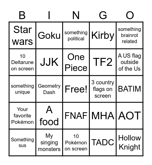Wplace Bingo Card
