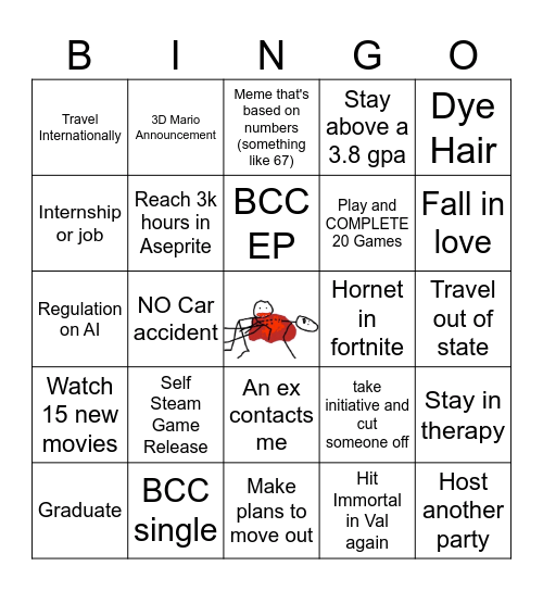 Luke 2026 Bingo Card