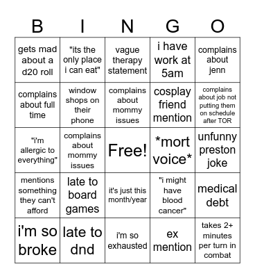 adele bingo Card