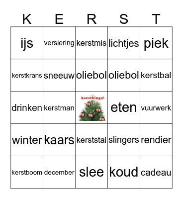 Kerstbingo Card