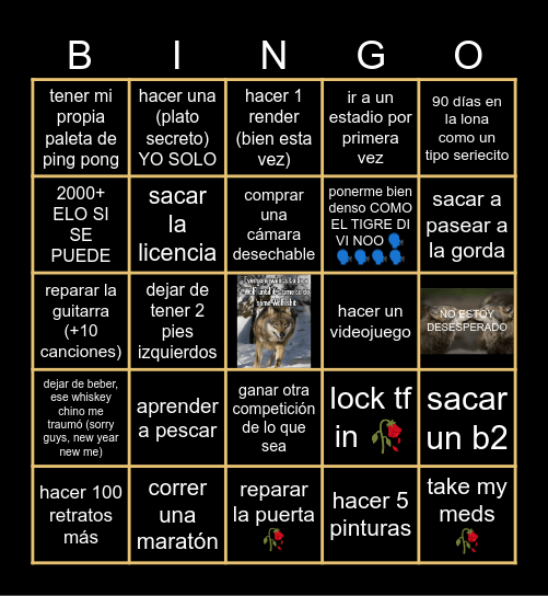 BINGO 2026 Bingo Card