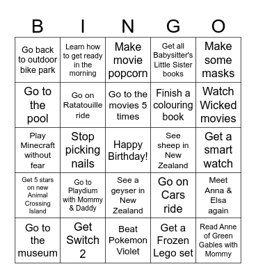 Mommy 2026 Bingo Card