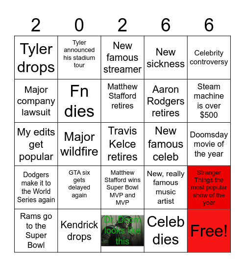 2026 bingo Card