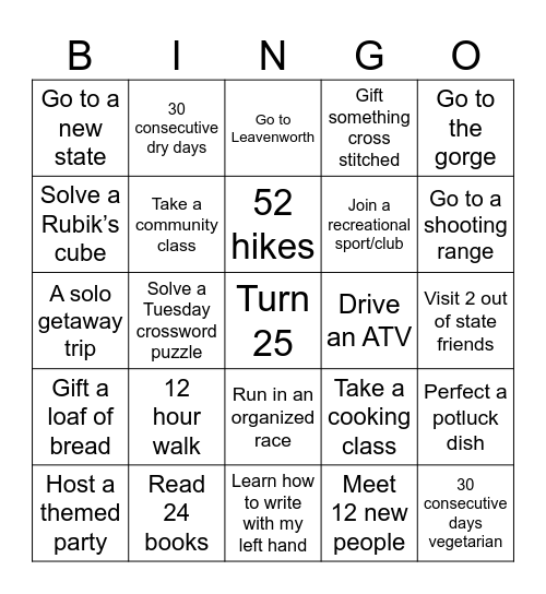 2026 Bingo Card