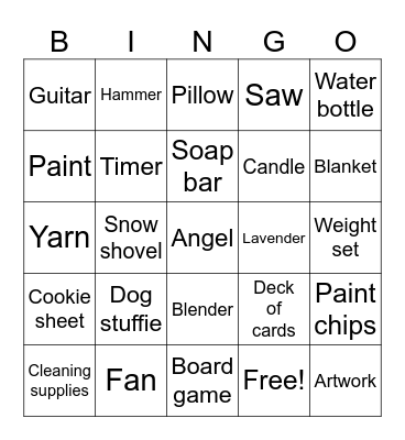 Housewarming Bingo Card