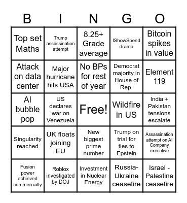 2026 Bingo Card