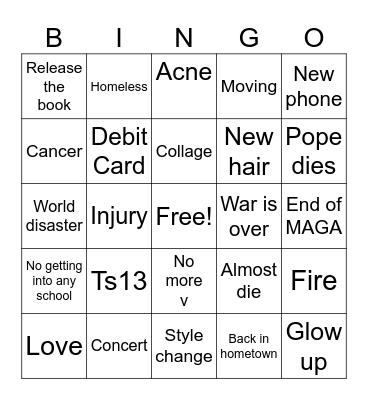 2026 Bingo Card